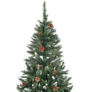 Sapin de Noël en PVC et fer vert et blanc de 59,1 pouces, élément décoratif festif pour les fêtes - Product Image 3