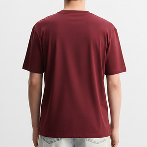 เสื้อยืดคอกลมทรงบ็อกซี่สีพื้นราคาส่งถูกสำหรับผู้ชาย รับปักโลโก้ เสื้อยืดลำลองผู้ชาย - Product Image 3