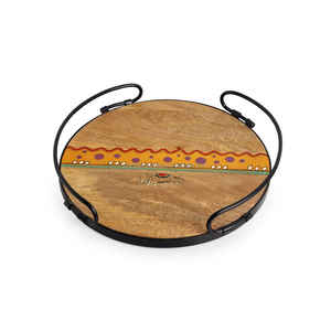 Placa de cargador de madera Rectangular hecha a mano de alta calidad, bandeja de servicio grande y elegante para fiestas, postres, Decoración de mesa elegante - Product Image 5