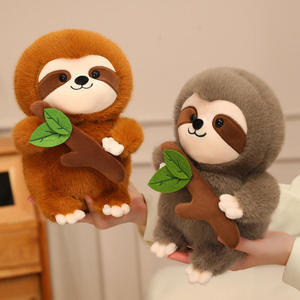 Lindo Peluche de Perezoso Marrón con Rama de Hojas, 31cm-50cm, Relleno de Algodón PP, Juguete Unisex para Niños de 2 a 4 Años - Product Image 2