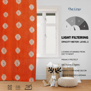 Cortina de Algodón con Estampado Tie Dye, Hecha a Mano, para Ventana de Dormitorio o Apartamento, Venta al Por Mayor en India - Product Image 6