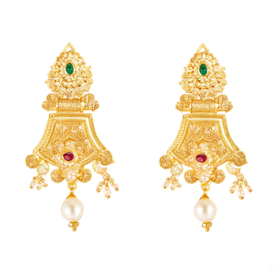 Pendientes Colgantes de Diseño Jewelemarket con Detalles de Piedra Pota y Perla 10575423PGR - Product Image 2