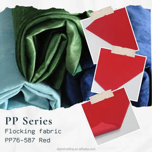 ผ้าปิ๊กเปลล์เคลือบกำมะหยี่แบบทอจากเส้นใยเรยอน ขนาด 54 นิ้ว 70 หลา สำหรับบรรจุภัณฑ์เครื่องประดับ รุ่น PP76-587 สีแดง - Product Image 2