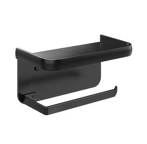 Porte-rouleau de papier toilette en métal, à fixer au mur, avec étagère, pour la salle de bain, porte-serviettes en papier mural - Product Image 3