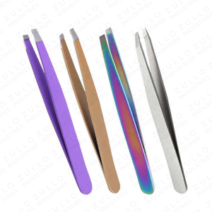 Multi Color Eyebrow Tweezers Set Stainless Steel Slanted Tip Personalized Beauty <b>Makeup</b> Grooming <b>Tools</b> OEM - Product Image 4