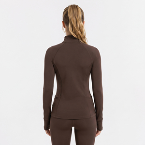 Women's Gym Fitness Training <b>Jacket</b> Spandex Polyester Base Layer <b>Jackets</b> Ladies Full Zipper Slim Top Quick Dry Tight <b>Yoga</b> <b>Jacket</b> - Product Image 2
