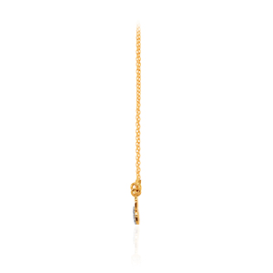 Pendentif en or jaune 14 carats pour femme, diamant taille brillant rond minimaliste, bijou tendance pour le quotidien, couleur H - Product Image 3