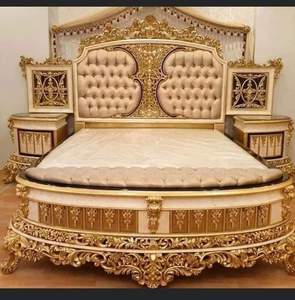 Juego de Cama King Size Victoriano con Cabecera Acolchada de Fibra, Estructura de Madera Antigua, Muebles de Dormitorio, Colección Royal - Product Image 4