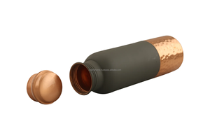 Best Quality Copper <b>Metal</b> Water Bottle 900ml Eco-friendly Black Print Most Demanded Decorative Picnic Accessory Lid Drinks India - Product Image 3