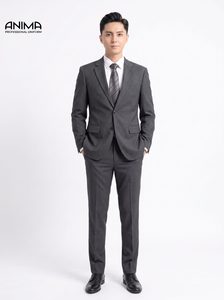Costume d'affaires gris premium pour homme, résistant aux plis, élégant, ensemble blazer et pantalon pour le bureau - Product Image 6