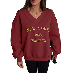 Sweat-shirts à demi-zip pour femmes, manches longues, col haut, doublure en polaire, mélange de coton doux, pull décontracté, streetwear - Product Image 1