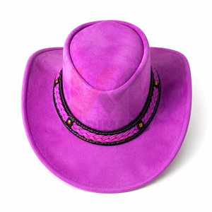 Chapeaux de cowboy en cuir véritable personnalisés, style western à large bord, pour ranch et rodéo, vente en gros OEM sous marque privée pour acheteurs mondiaux - Product Image 5