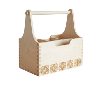 Organisateur de cuisine décoratif unique en bois de manguier fait main pour la vaisselle et les couverts - Product Image 2