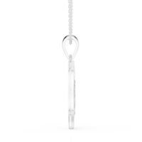 Collier pendentif bouclier de luxe en or blanc 10K avec diamant de laboratoire, ancre nautique et roue de bateau