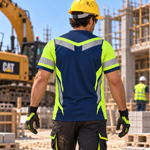 Custom High Visibility Work <b>T</b> <b>Shirt</b> Reflective Safety <b>Shirt</b> <b>Hi</b> <b>Vis</b> Construction Industrial Workwear Short Sleeve - Product Image 3