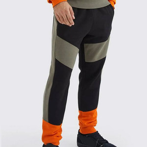 Men's Color Blocking Hooded <b>Tracksuit</b> Full Length Streetwear Casual Jogger Pants With Side Pockets Elastic Waist Cotton - Product Image 5