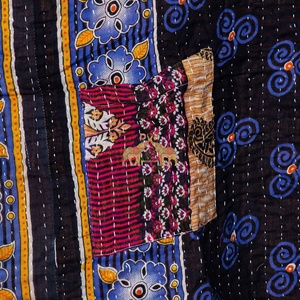 Handmade Indian Cotton Kantha <b>Kaftan</b> Vintage Reversible Robe Eco-Friendly Organic Durable Breathable Printed Kantha <b>Kaftan</b> - Product Image 2