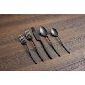 Ensemble de couverts en acier noir miroir de haute qualité, cuillère, fourchette, couteau, vaisselle pour hôtel, restaurant, cuisine, mariage, fête à bas prix - Product Image 3