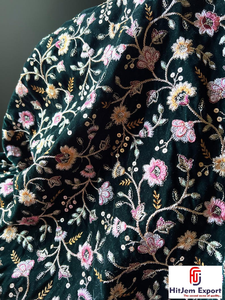 Tissu en polyester brodé doux et élégant pour vêtements, artisanat, mode, textile, fabrication sur mesure OEM ODM - Product Image 3
