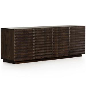 Handmade <b>Sideboard</b> Cabinet with Four Doors Crafted from Solid Wood for Organized Bedroom and <b>Kitchen</b> Storage - Product Image 3