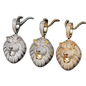 Colgante de Plata de Ley 925 con diseño de León, hermoso colgante personalizado y otras joyas de diamantes - Product Image 1