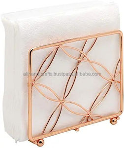 Porte-boîte à mouchoirs en métal doré moderne et minimaliste, design autoportant, organisateur pratique, artisanat indien Ali - Product Image 6