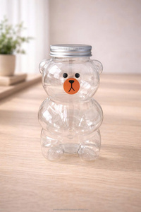 Wholesale for PET <b>Plastic</b> Juice Bear <b>Drinking</b> Bottles Cute Special Shape Boba Tea Bottle <b>Cup</b> aluminum screw cap - Product Image 4