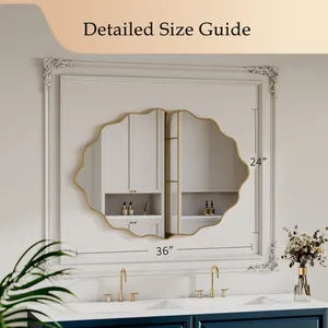 New Arrival Handmade Metal Wall <b>Mirror</b> Luxury Modern Decorative Round <b>Mirror</b> for Home Office Bedroom Living Room Wall ArtModern - Product Image 1