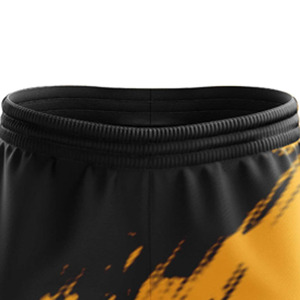 Pantalon de survêtement pour homme noir et jaune à imprimé par sublimation, taille élastique, décontracté, respirant, léger, en lin/coton tricoté, idéal pour le printemps - Product Image 6