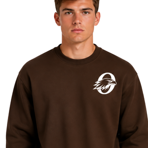 Chocolate <b>Brown</b> Men Sweatshirt Crew Neck <b>Long</b> <b>Sleeve</b> Pullover Casual Fleece <b>Top</b> Customized Logo Streetwear Winter Sportswear - Product Image 3