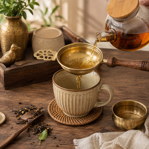 Brass <b>Tea</b> Strainer Wooden Handle Fine Mesh <b>Tea</b> <b>Infuser</b> Filter Reusable Loose Leaf <b>Tea</b> Filter <b>Tea</b> Brewing Kitchen Accessories - Product Image 3