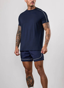 Custom Design Logo Navy <b>Men's</b> Training <b>Shorts</b> Contrast Piping 5" Inch Length Sweat wickable Nylon Fabric Gymwear <b>Shorts</b> For <b>Men</b> - Product Image 5