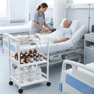 Portable Hospital Instruments <b>Trolley</b> Smooth Glide Instruments <b>Trolley</b> Storage Shelves Instruments <b>Trolley</b> Daily <b>Work</b> - Product Image 3