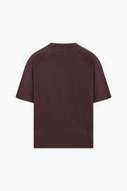 T-shirt homme marron foncé uni à manches raglan coupe décontractée col rond basique - Product Image 2
