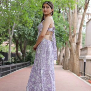 Vestido corto con estampado de bloque de mano indio para mujer, vestido informal de verano de algodón, vestido largo corto de estilo bohemio, tela de cintura Natural - Product Image 3