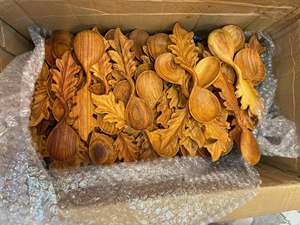 Ensemble de cuillères de service en bois naturel plaqué or, 5 pièces, écologiques, manche long, style campagnard vintage, poli à l'huile de noix de coco - Product Image 5