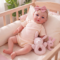 Poupées réalistes pour bébés Megan de 17 pouces, en vinyle et tissu, corps réaliste, cadeau personnalisé, vente en gros OEM