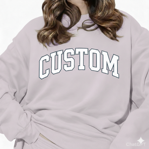 Custom Brand Women's Custom Printed Crewneck <b>Sweatshirt</b> Fleece Long Sleeve Oversized Winter Casual Wear - Product Image 6