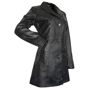 OEM 100% Manteau en cuir chaud d'hiver de haute qualité pour femmes Meilleure vente Respirant et à bas prix Conceptions personnalisées Teint en couleur unie - Product Image 5