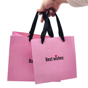 Bolsas de Papel Rosa para Compras con Asas y Logotipo Personalizado para Empaque de Ropa - Product Image 5