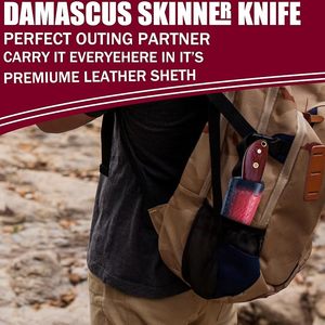Cuchillo de vaquero de acero de Damasco de 8 pulgadas de grado industrial OEM económico con funda de cuero, cuchillo de corte de toro de Damasco hecho a mano con espiga completa - Product Image 4