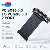Carte Riser PCIe X16 5.0 vers X8 5.0 double port, pleine bande passante, extension PCIe Gen5 pour serveur GPU de calcul IA, en stock