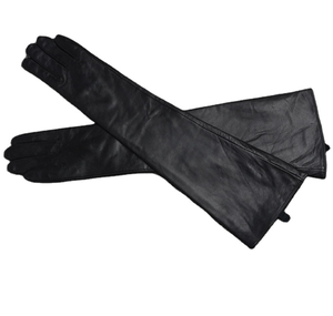 Gants longs en cuir noir pour femme, doublure en soie, confortables, anti-boulochage, tendance, vente en gros, pour le quotidien, le ski, le cyclisme, les activités de plein air et la pêche - Product Image 6