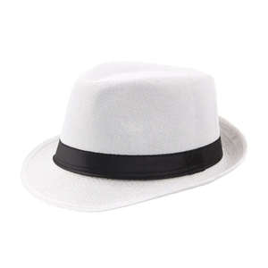 Fashion Polyester Fedora Hat <b>for</b> Women <b>Men</b> Classic Character Casual <b>Flat</b> Wide Brim Jazz <b>Cap</b> - Product Image 2