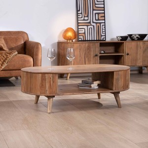 Mesa de centro Vandana Silver Balance de diseño redondeado en madera de acacia Boomer - Product Image 3