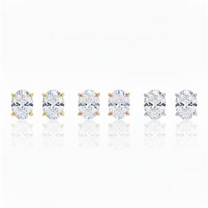 Pendientes Minimalistas de Oro de 14K con Diamantes Cultivados en Laboratorio de 0.50ct, Corte Ovalado, Claridad VS+, para Mujer - Joyería Elegante para Uso Diario, Regalo de Aniversario - Product Image 1
