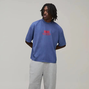 T-shirt ample en coton pour homme, coupe boxy, épaules tombantes, style streetwear décontracté, lourd, pour l'été et le quotidien - Product Image 1