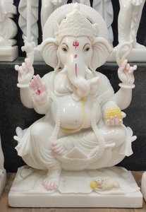 Pure White Marble Ganesh Statue - Product Image 5