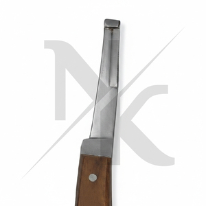 Couteau à sabots professionnel réutilisable à lame amovible pour droitier, en acier forgé, outil de fermeur avec manche en bois texturé, pour sabots profonds et usage chirurgical - Product Image 2