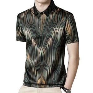 Primavera Verano nueva moda Flip cuello camisetas Casual versátil ropa occidental suelta popularidad Simple viaje hombres polos - Product Image 3